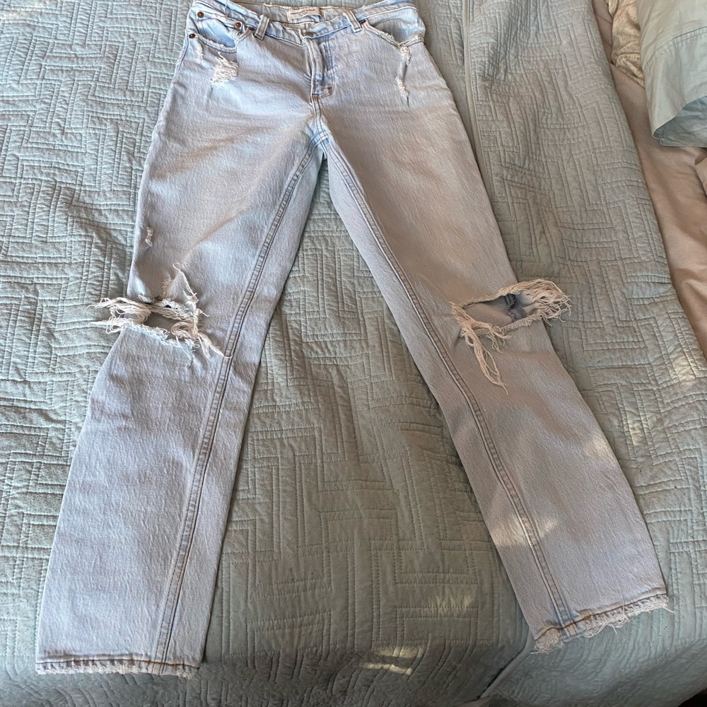 Abercrombie & Fitch Blue Jeans Straight-Leg Denim